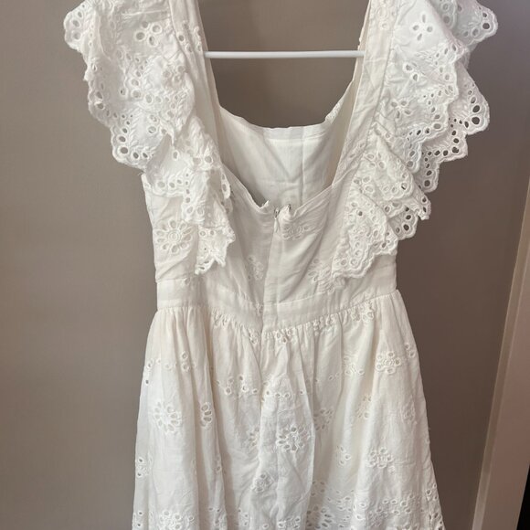 White, eyelet mini dress by Lulu's. Off-white, size small - Picture 3 of 4